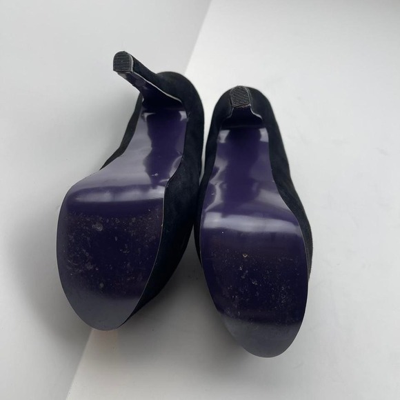 Y2K London Trash Gothic Pole Platform Stilettos in Black Suede Women's Size 6 - Picture 6 of 8